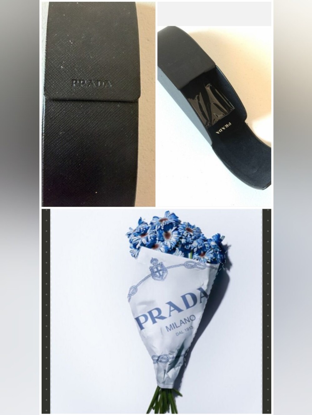 Prada-2pc Sunglass 🕶️ Hard Case & Cleaning Cloth Set (Black 🖤)